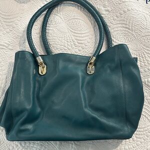 Cole Haan Blue Leather tote handbag EUC